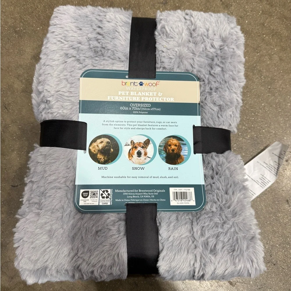 Brentwood Oversized Waterproof Pet Blanket and Furniture Protector, Bubble Fur